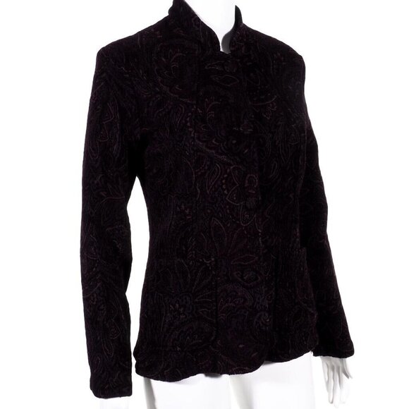 TSD Womens Jacket Small Paisley Purple Plum Two Star Dog - Picture 3 of 10